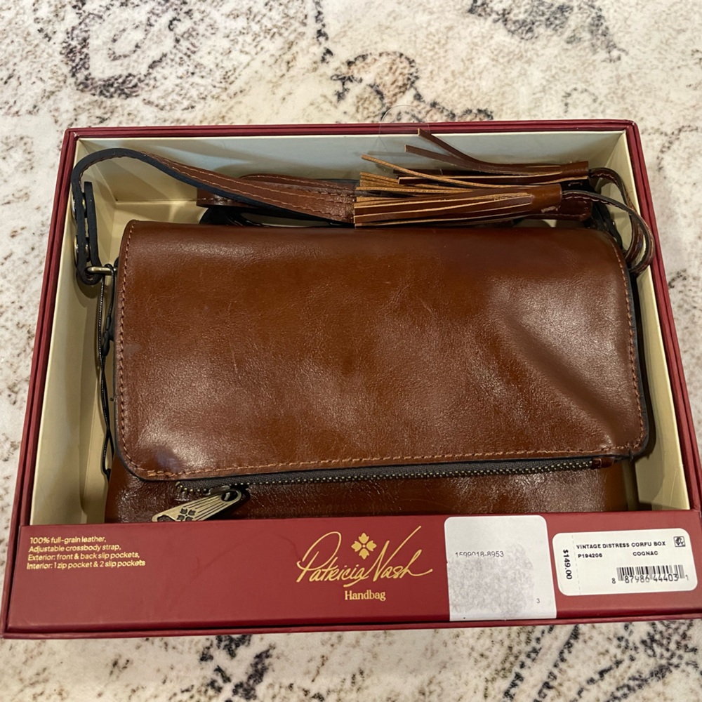 Patricia Nash Crossbody leather brown NWT vintage distressed - Picture 2 of 7